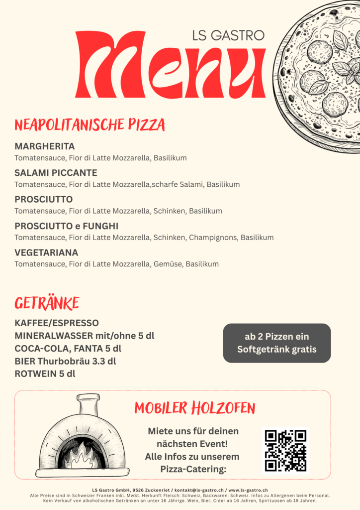 Gemsli Wil Pizza Menü Karte Wil SG - ohne Preise